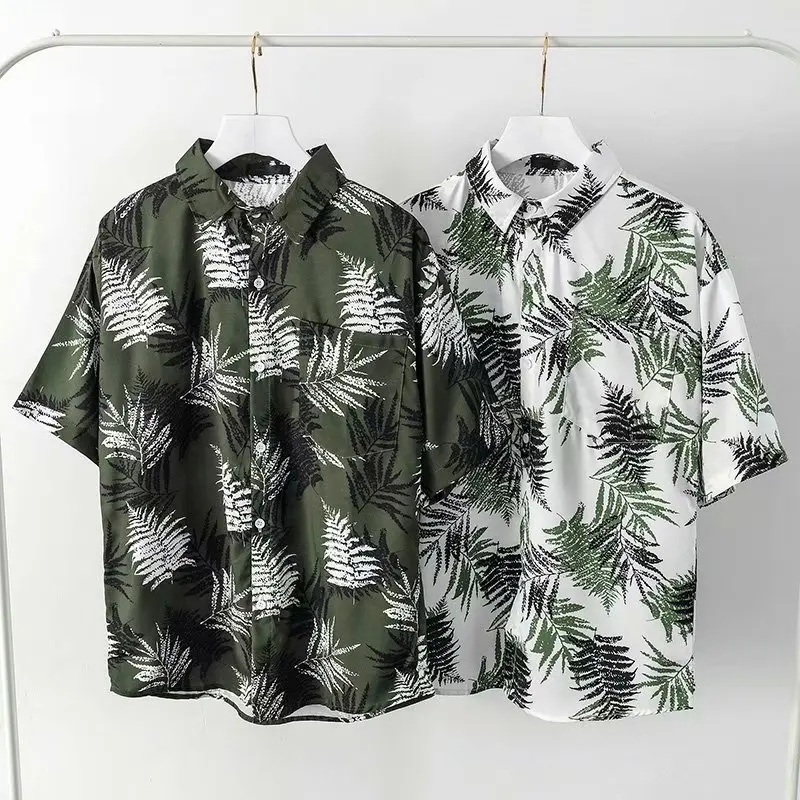 Chemises hawaïennes à imprimé Floral pour hommes, à col rabattu, à manches courtes, décontractées, à boutons, Streetwear, chemises de plage, M-3XL