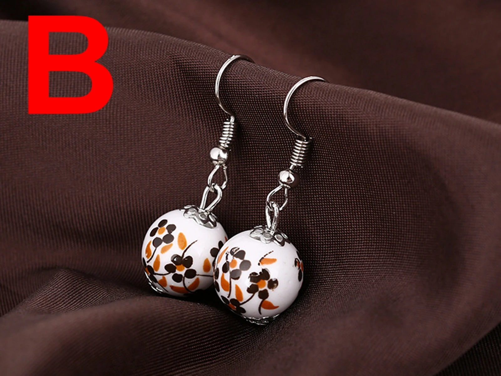 10 Pairs Fashion Chinese Style Ceramics Porcelain Dangle Earring for Women