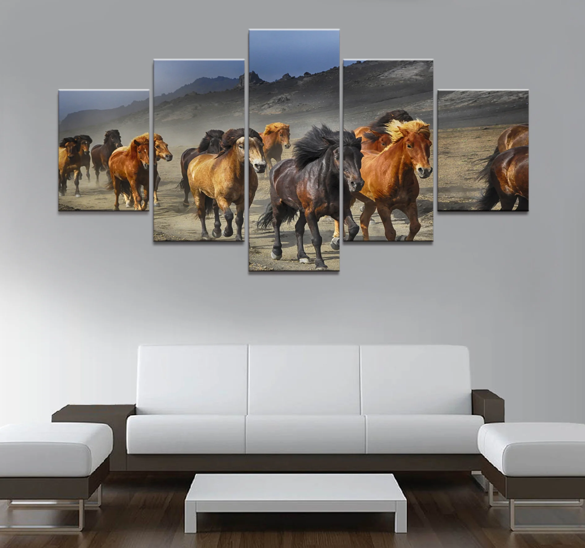 

Wall Art Canvas Painting 5 Piece Animal Picture Horse Poster Home Living Room Decoration