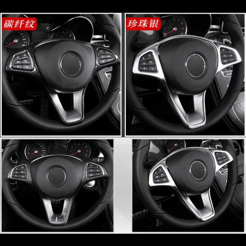 Car Steering Wheel Button Frame Decoration Cover Trim For Mercedes Benz Vito W447 2014-2017 Interior Auto Accessories