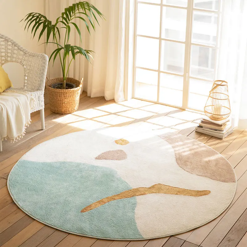 

Nordic Round Carpet Living Room Home Cloakroom Round Rug Bedroom Home Fluffy Rug Kids Room Shaggy Carpet Study Floor Mat