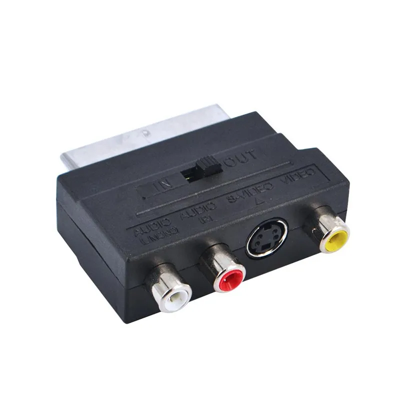 RGB Scart to 3 RCA S-Video Adapter Composite RCA SVHS S-Video AV TV Audio For Video DVD Recorder TV Television Projector