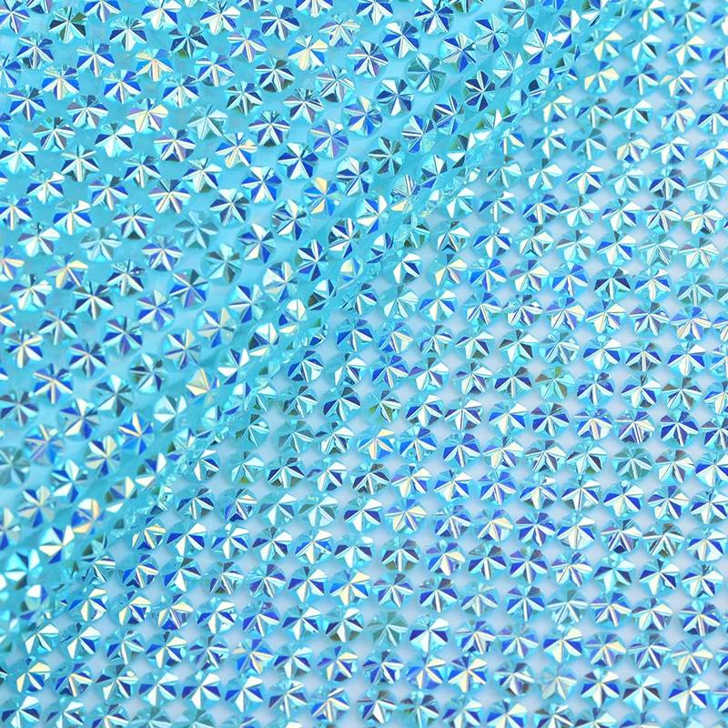 JUNAO 24*40mm Glitter Hotfix AB Crystal Rhinestone Mesh Trim Crystals Fabric Sheets Resin Strass Motifs for DIY Decoration