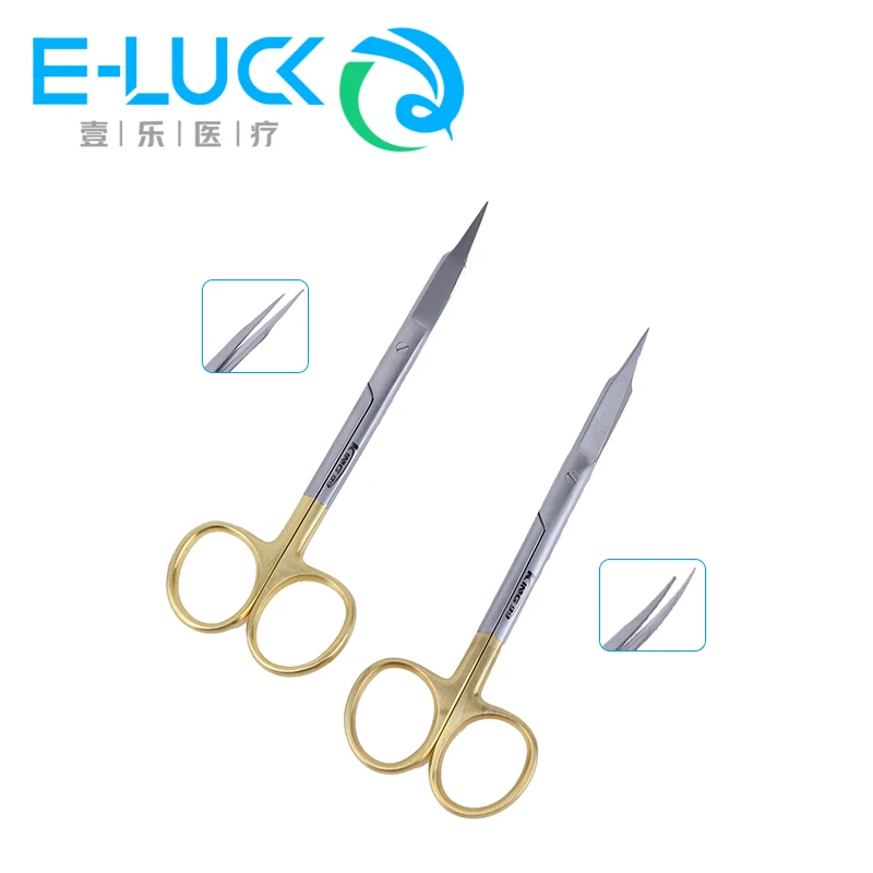 1Pcs 13cm Dental Stainless Steel Surgical Medical Dissecting Scissors Dressing Curved/ Straight Sharp Shears