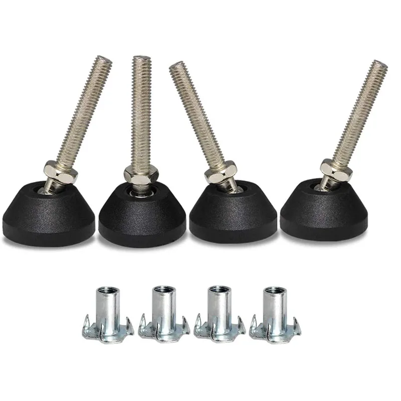 Obrotowe 40xM8x50mm regulowane nóżki do poziomowania ze śrubami DIY noga meblowa zestaw 4 sztuk