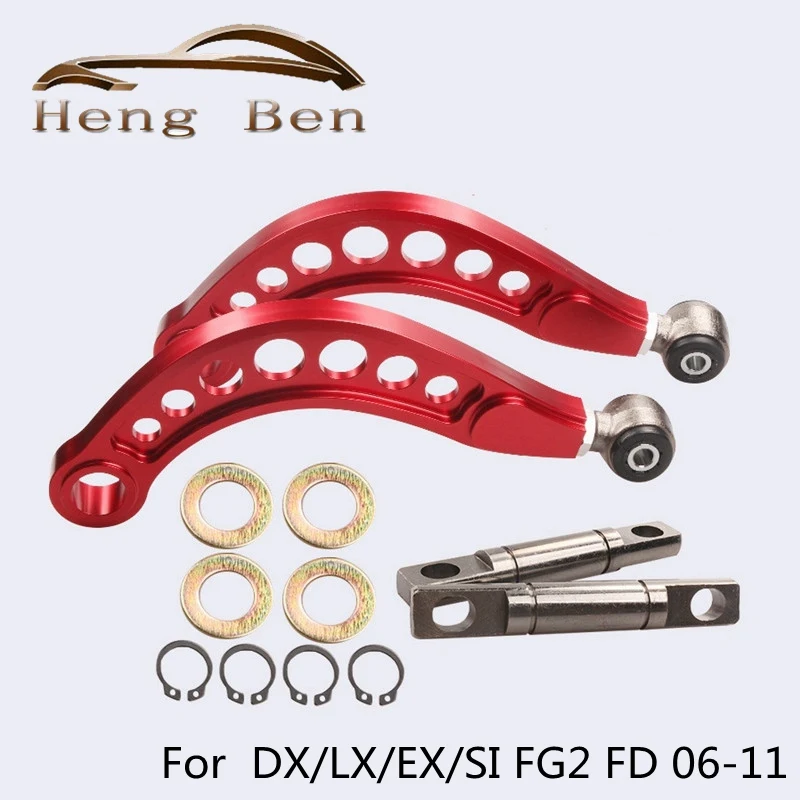 Adjustable Rear Upper Camber Control Arms Kit for 06-15 Honda Civic 1.8 Red