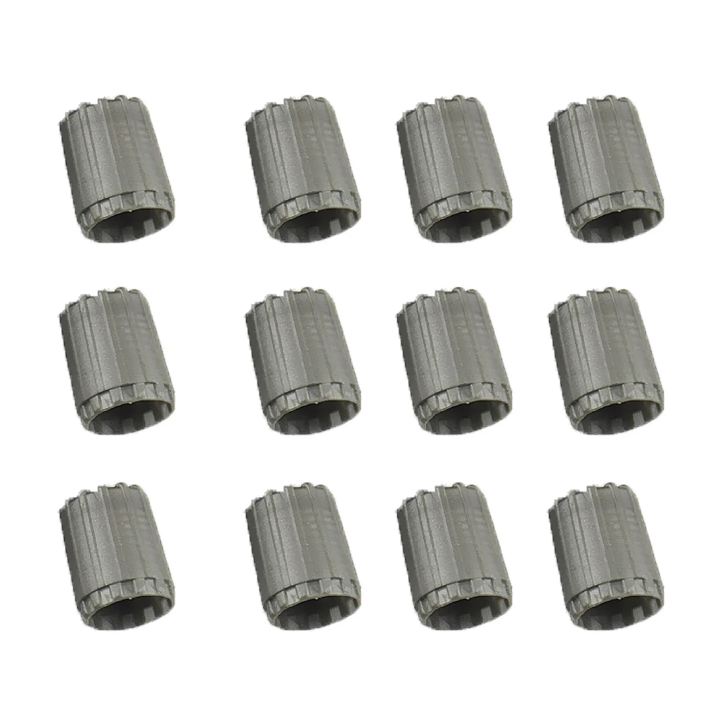 Pack of 12 Wagon Wheel Tire Valve Caps for TPMS Standard  (Gray Color)