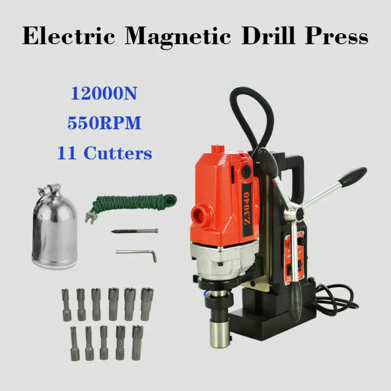 

110V/220V MD40 Magnetic Drill Press 11PCS 1 HSS Cutter Set Annular Cutter Kit Mag Drill