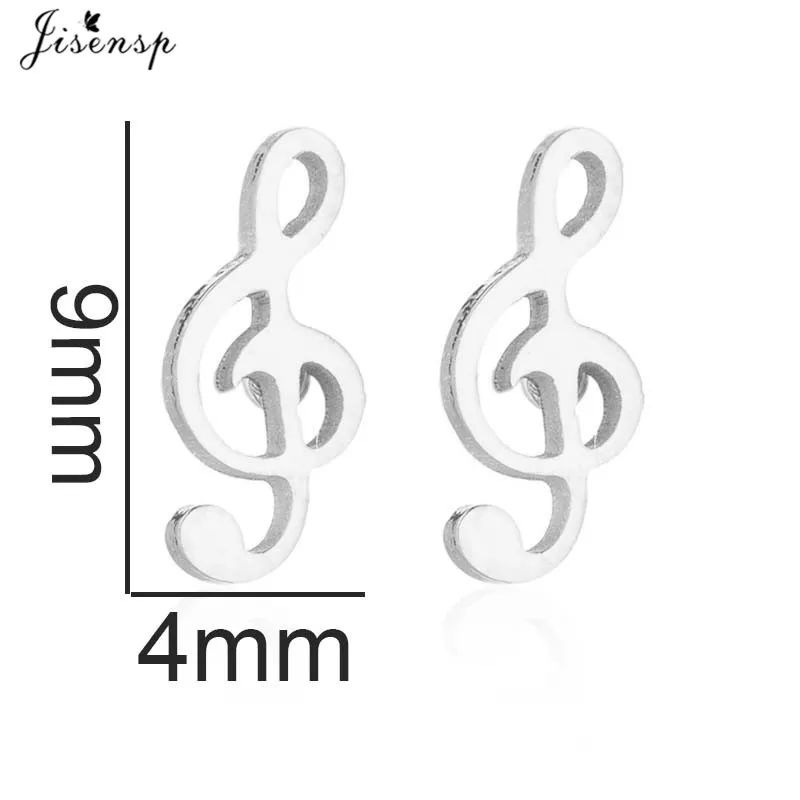 Women's Tiny Music Note Stainless Steel Stud Earrings