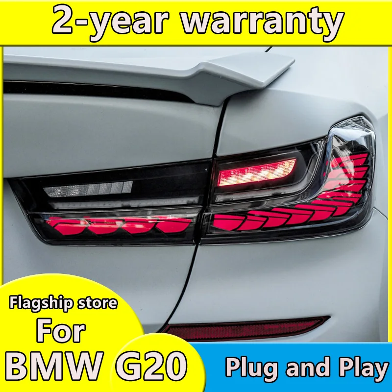 

Автомобильный светодиодный задний фонарь для BMW G20 G28 2019-2020 задний противотуманный фонарь + стоп-сигнал + задний ход + динамический указатель поворота