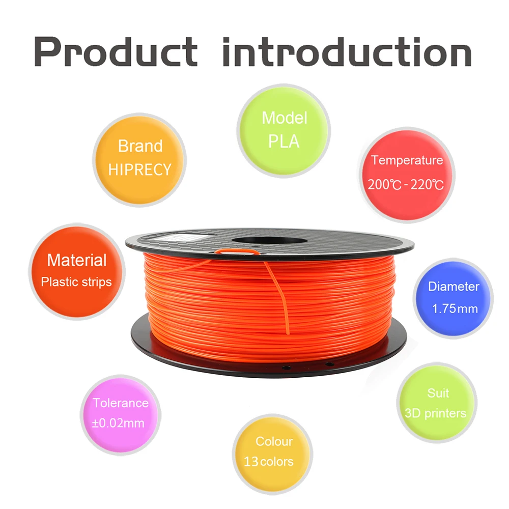 Multi-color Filament PLA for 3D Printer 1.75mm 250g/500g/1kg White Black Yellow Blue Red Purple 3D Printing Fliament Supplies