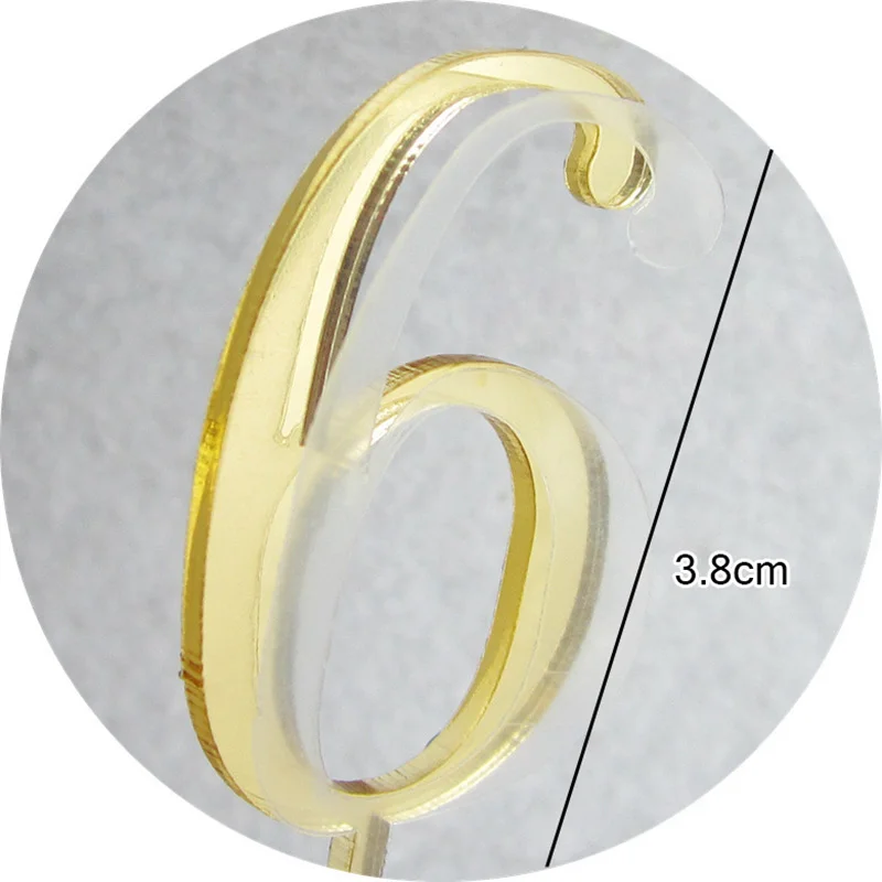 Acrylic Numbers Cake Topper Gold Mirror Cute 0-9 Birthday Cupcake Topper For Birthday Wedding Anniversary Party Cake Decorations