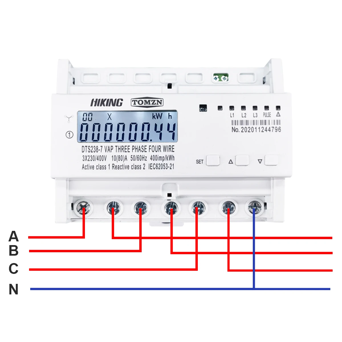 Imagem -05 - Medidor de Energia de Trilho Din Trifásico 380v 80a com Proteção de Limite de Corrente Sobretensão Protetor de Relés de Monitor