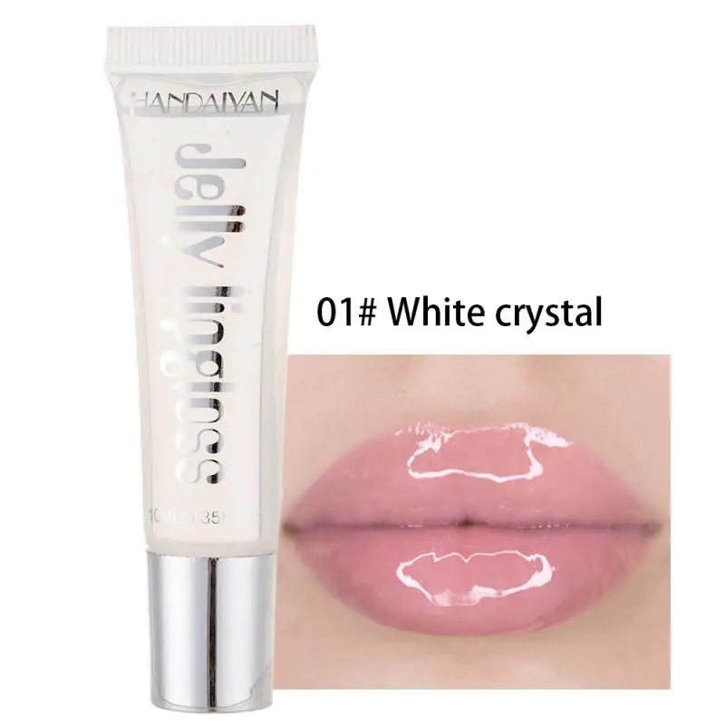 HANDAIYAN Shiny Jelly Lipstick Cream Liquid Lip Gloss Moisturizing Nourishing Lips Plumper Lip Enhancement Cosmetics Tool TSLM2