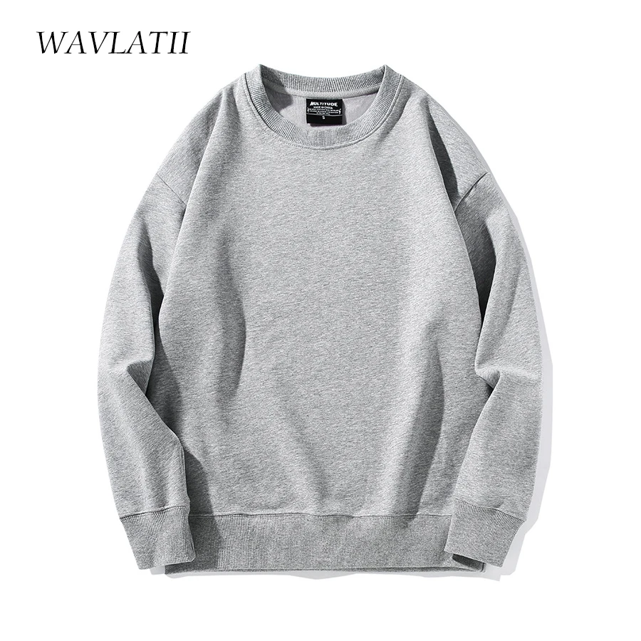 WAVLATII Women New Green Thick Hoodies Female Yellow Casual Oversized Sweatshirts Lady Warm Fashion Tops for Winter WH2110