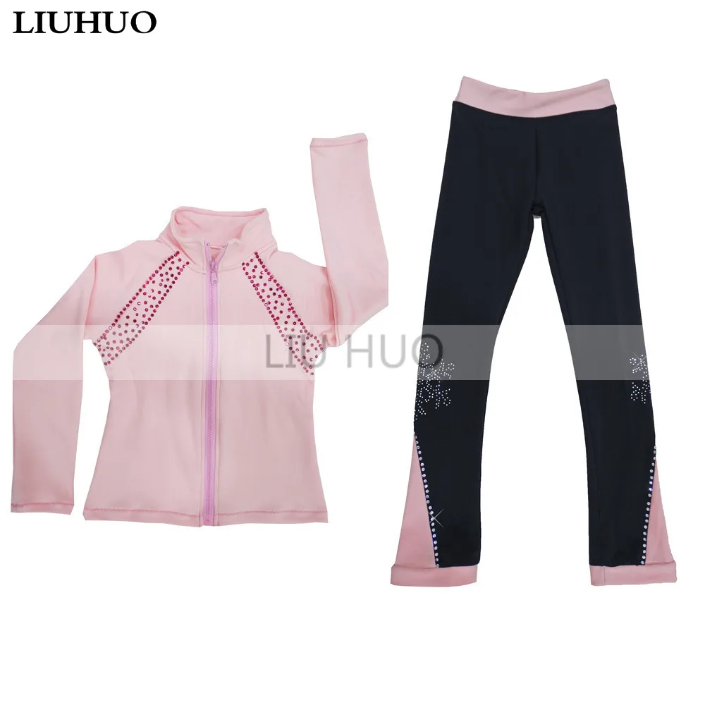 LIUHUO-vestido de patinaje sobre hielo para mujer, trajes de chaqueta, pantalones, medias, ropa de entrenamiento, Top elástico de baile