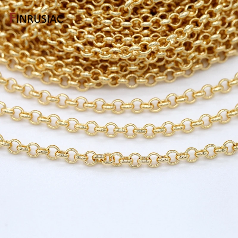 Großhandel 14k Gold Überzogene 2/3/4/5,5mm Runde Link Kette Zubehör Für Schmuck Machen, DIY Armband Halskette Kette Spool – Detail 17