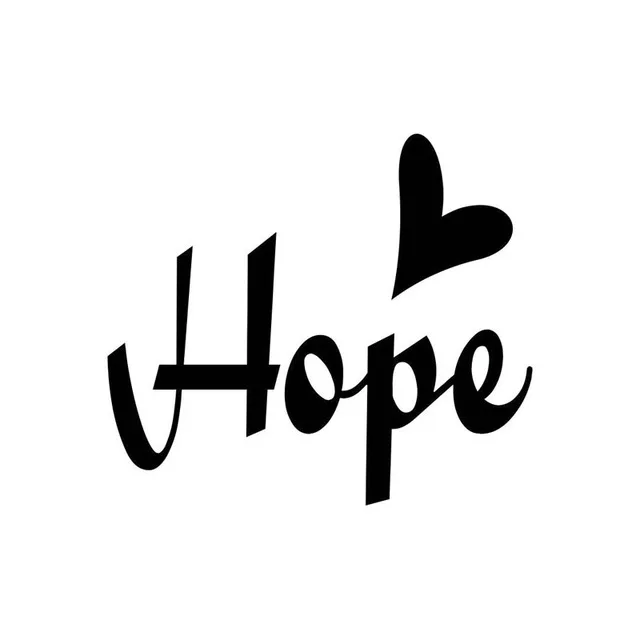 15.5X13.6CM HOPE Heart Die Cut Vinyl Decal Car-styling Car Sticker
