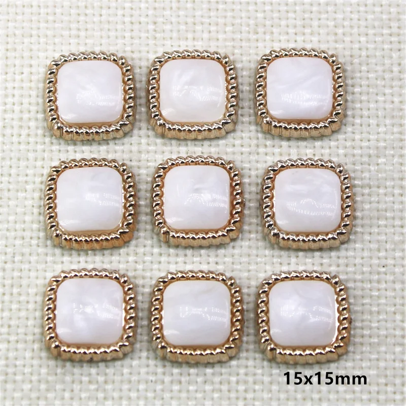 30pcs Flower Square flat back button cute Home Garden Crafts Cabochon Scrapbooking Clothing accessories