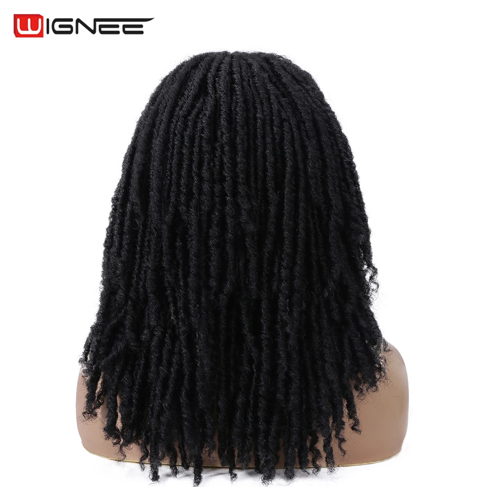 Wignee longue perruque Dreadlock cheveux synthétiques bandeau Crochet tresse perruque résistant à la chaleur couleur noire perruques pour les femmes/hommes noirs au quotidien