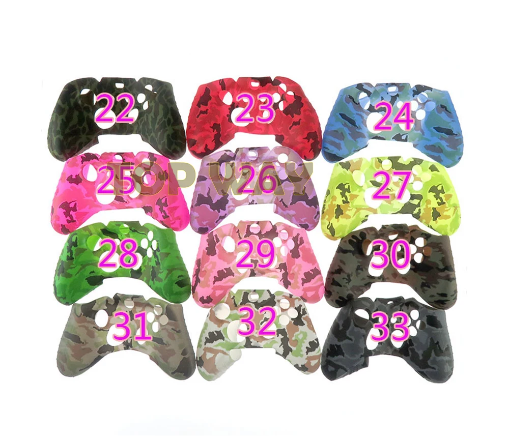 3 pçs transferência de água silicone para xbox um controlador gamepad camo capa de silicone borracha pele aperto caso protetor para xboxone