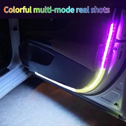 Car Door Welcome Light Strips Car Styling Auto Strobe Flashing Ambient Atmosphere Lights Safety 12V LED Opening Warning Lamp New