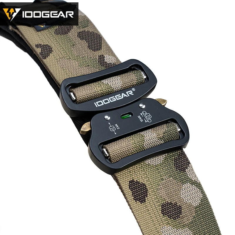 IDOGEAR cinturón táctico de combate de 2 pulgadas hebilla de liberación rápida MOLLE caza deportes al aire libre cinturón para hombre duradero dos