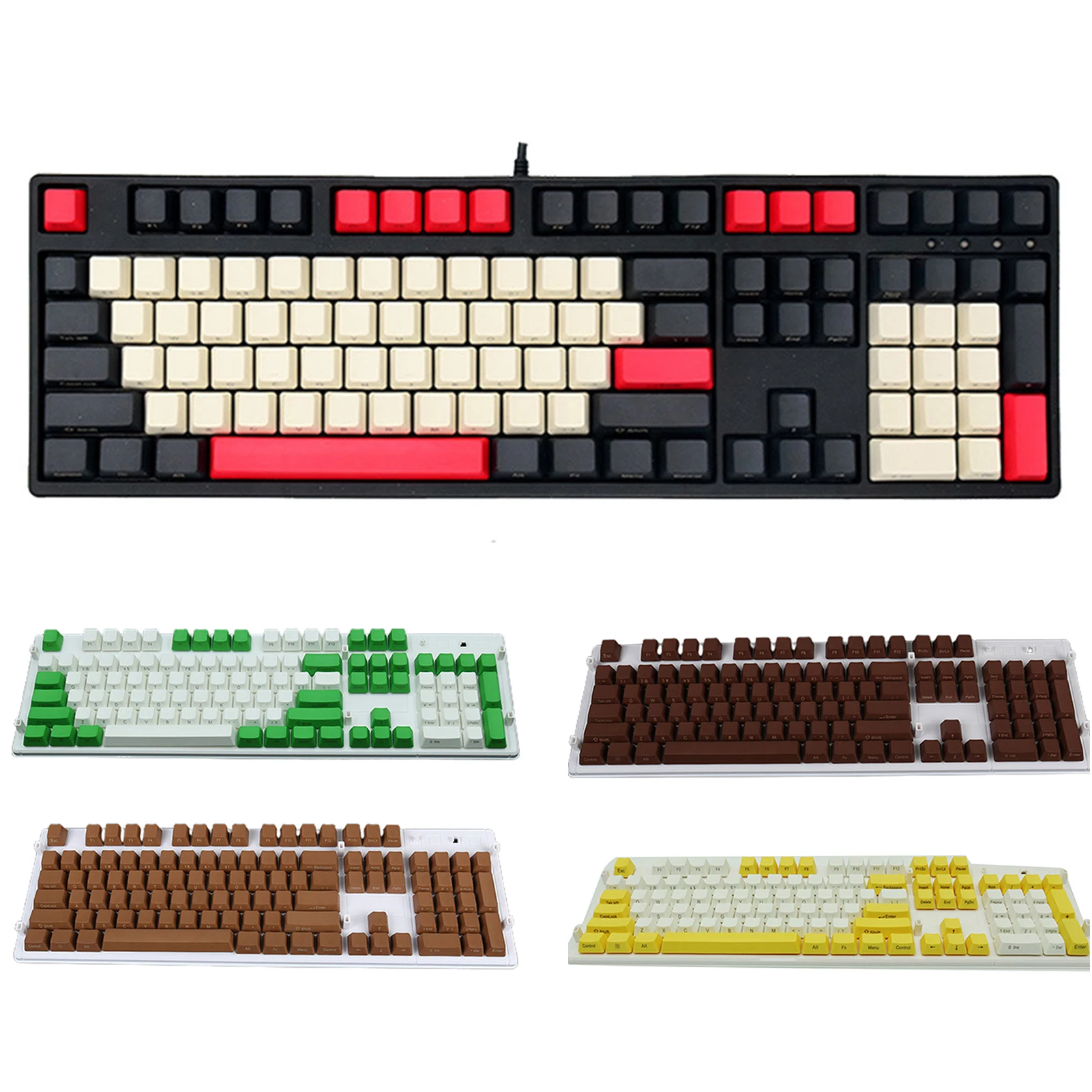 Keycaps Mechanical Keyboard 108 Keys PBT Assorted Color Universal Keycaps for Cherry MX Mechanical Keyboard Accessories Key cap