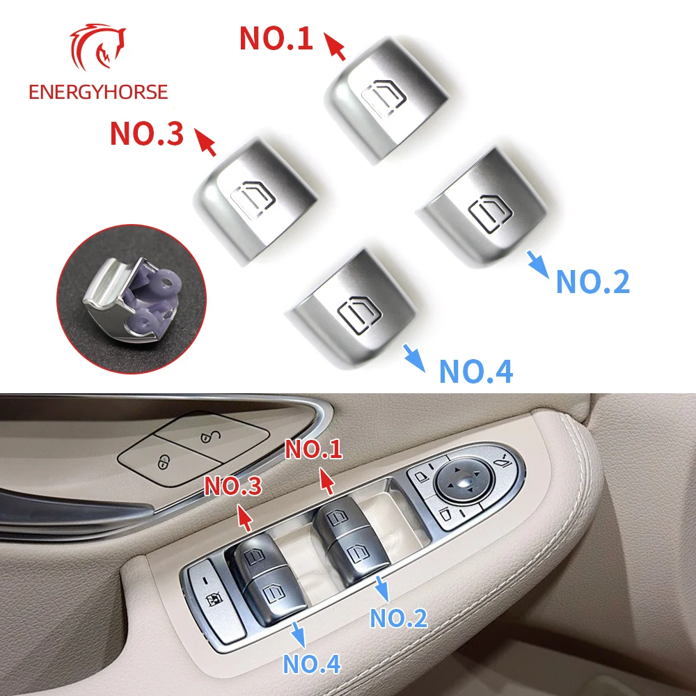 Car Window Switch Repair Button Cover Vehicle Door Glass Control Switch Key Cap For Mercedes Benz W205 W253 W213 C E GLC Class