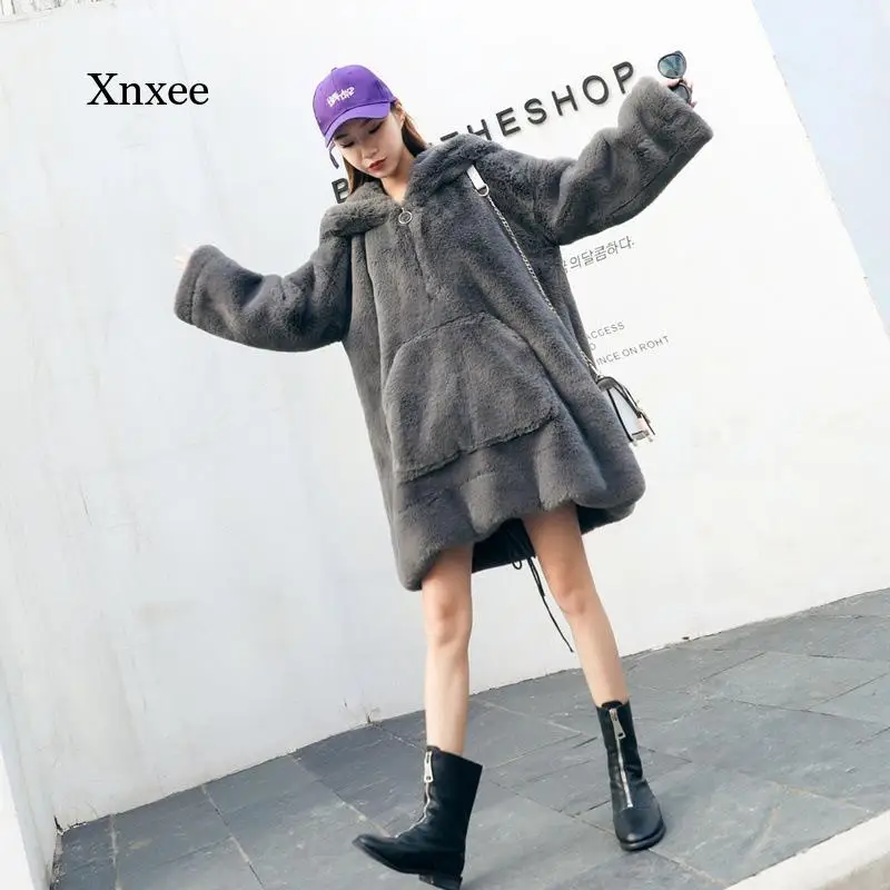 Oversized hoodie moletom com capuz camisola mangas compridas xadrez inverno velo com capuz feminino bolso com capuz suor harajuku femme streetwear