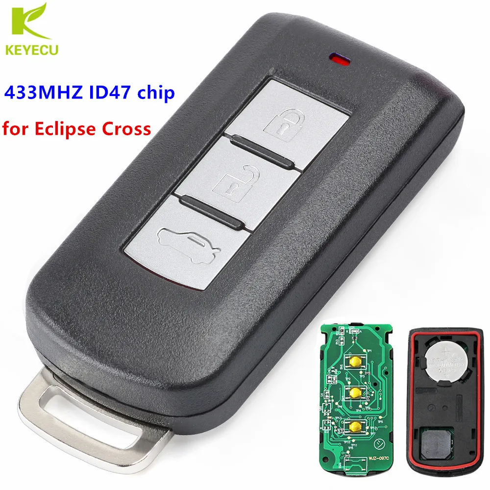 KEYECU Replacement Keyless Entry Remote Fob Smart Key 3Button 433MHz ID47 chip for Mitsubishi Eclipse Cross 2017 2018 2019 2020