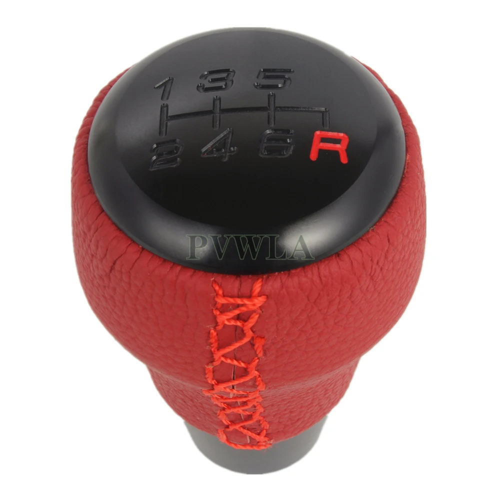 Car Handbal For HONDA Civic Type-R 2017 2018 2019 2020  6 Speed Manual Stick Red PU Leather Shift Knob