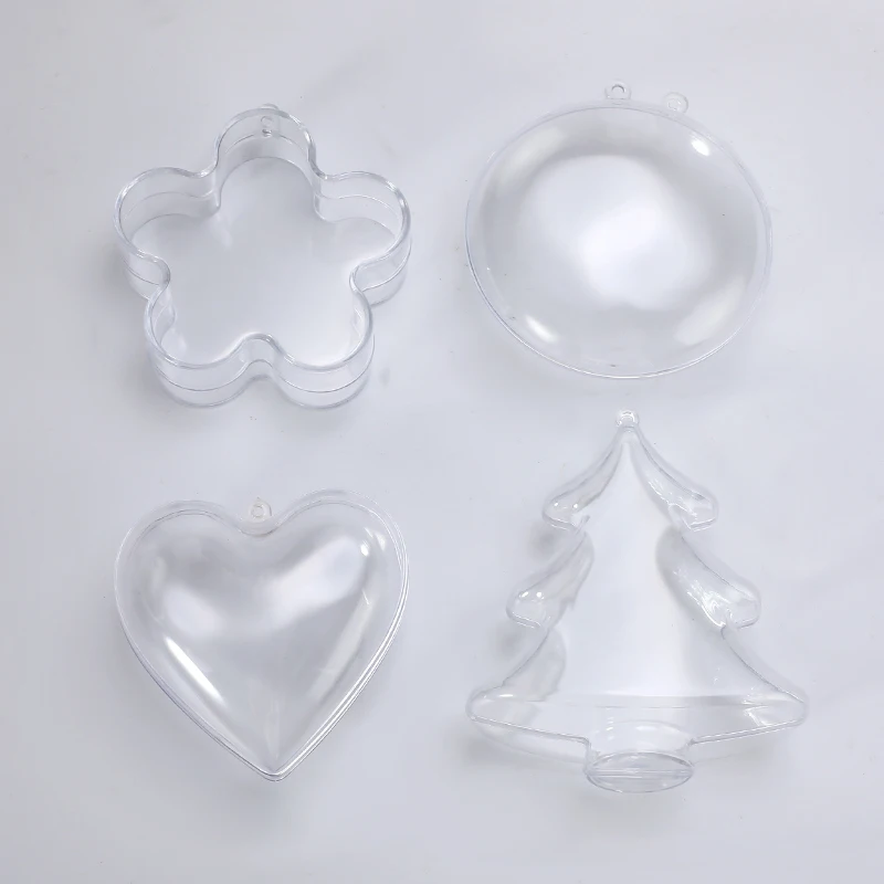 1PCS Clear 3D Bath Bomb Mold Heart Shape DIY Bath Bomb Mold Plastic Christmas Xmas Trees Decoritions Bath Accessories