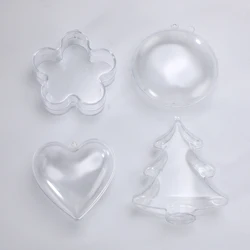 Moule à bombe de bain 3D transparent en forme de cœur, bricolage, plastique, décorations d'arbres de Noël, accessoires de bain, 1 pièce