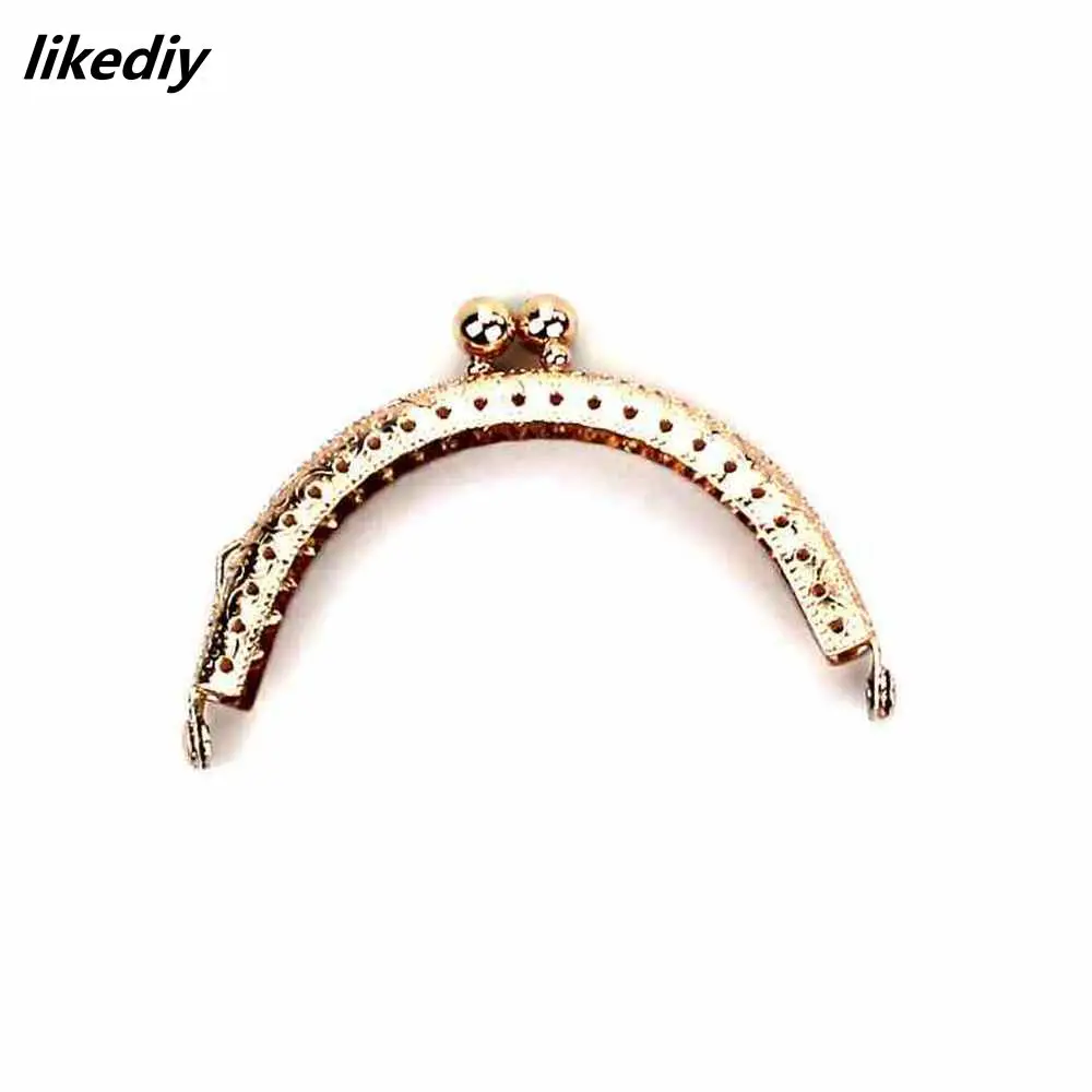 1 Piece 8.5 CM Size Double Bead Semicircular Metal Purse Frame Kiss Clasp Clutch DIY Bag Accessory