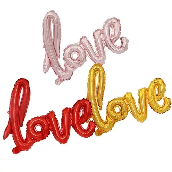 Ligatures Love Letter Foil Balloon valentines day Anniversary Wedding Birthday Party Decoration balloons Cup Photo Props