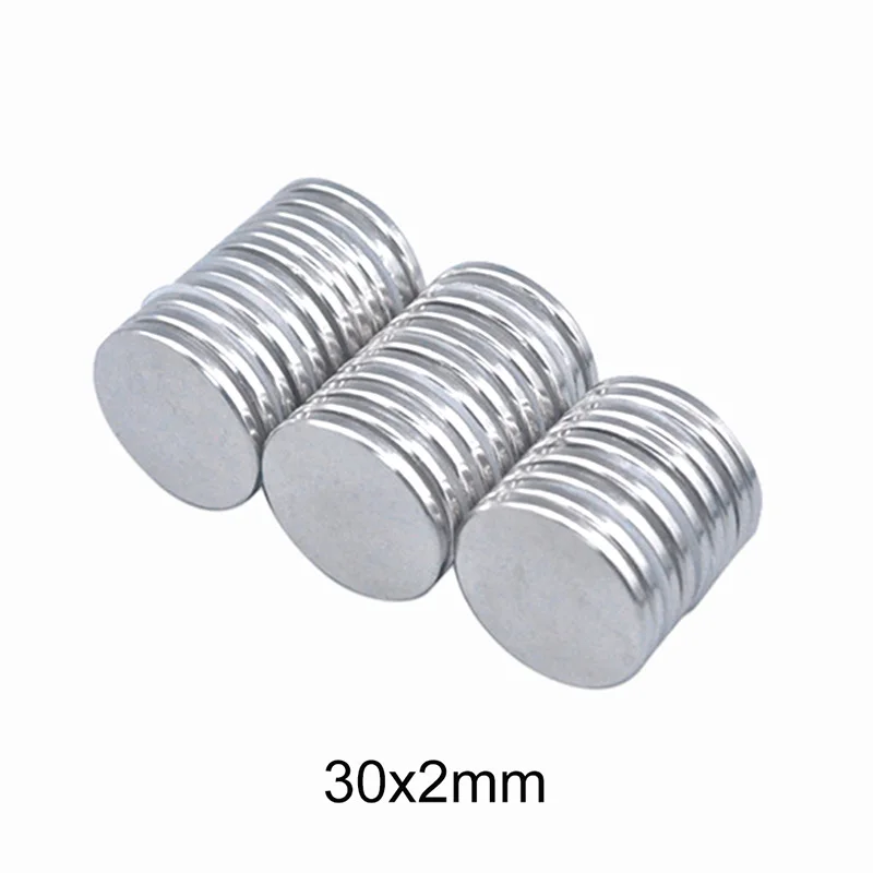 2/5/10/20/50/100pcs 30x2 mm Search Major Diameter Magnet 30mmx2mm Bulk Round Magnetic magnet 30x2mm Neodymium Magnets Disc 30*2