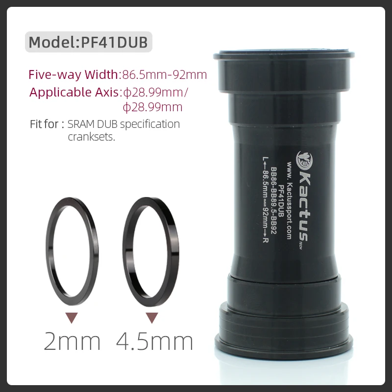 PF4124 BB86 92 Pressfit Tretlager MTB Rennrad BB PF4130 PF41-DUB Rahmenschale 86,5-92mm Passend für Shimano SRAM GXP-DUB