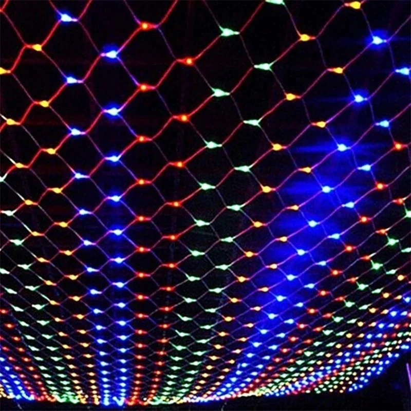 Christmas Tree Street Garland Decorations Light Outdoor Waterproof 1.5MX1.5M 3x2M LED Net String Lights for Xmas New Year Decor