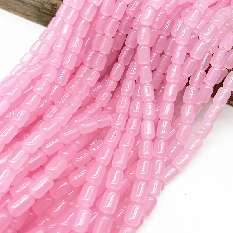 30pcs 6*8mm Cylindrical Glass Beads Spacer Loose Charm Bead Jewelry Making Accessory #ZZ04