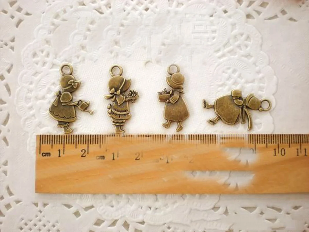 Retro Bronze Zipper Silders Puller for Girls, DIY Notebook Bags Pendant, Creative Gift Accessories, 20PCs