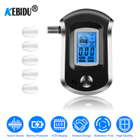 AT6000 100% Digital Breath Alcohol Tester LCD Breathalyzer Analyzer 5 Mouthpiece High Sensitivity Professional Quick Response