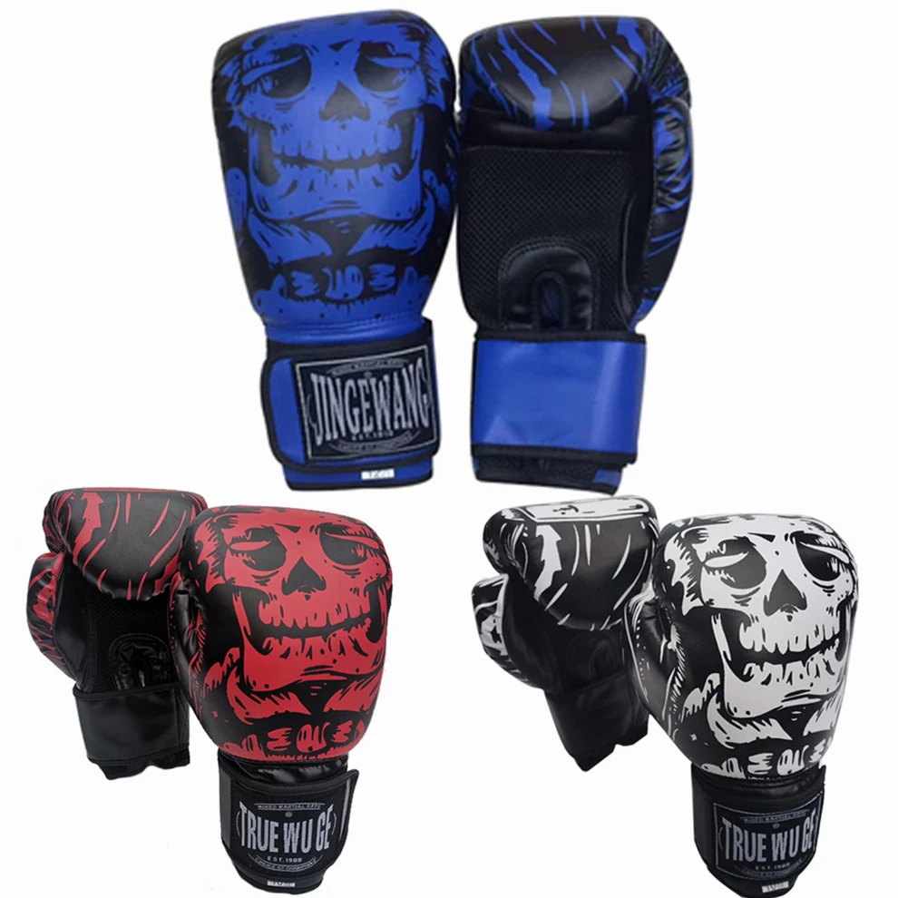 MMA Fighting Boxing Gloves Sports PU Skull Muay Thai Kickboxing Mitts Fight Women/Men Sanda Child Adult Training Punching Glove