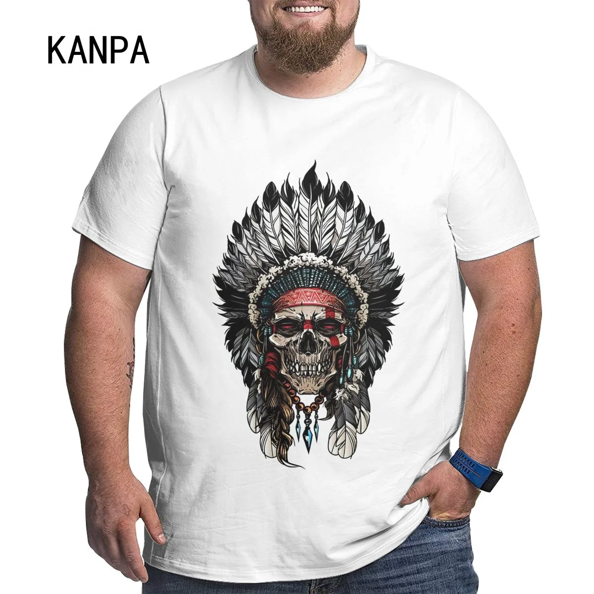 Hip Hop 3D oversized T Shirt Indians Skull Printed Men's plus size Shirts Summer Quality Terror Short Sleeve Harajuku Top 6xl