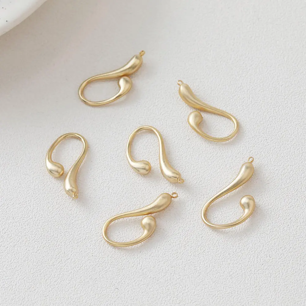 4PCS 14k Gold Plated Irregular Drop Design Pendant Superior Quality Charms for Jewelry Making DIY Brass Handmade Accessories