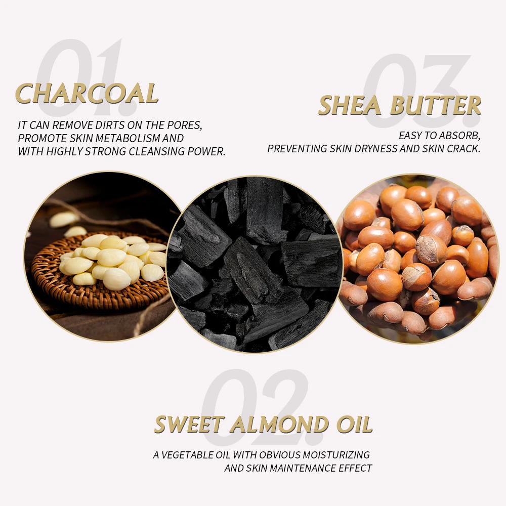 AILKE African Natural Black Soap for Face and Body, Brightening Skin, Reduce Acne, Deep Cleansing, Oil Control, Moisturizing