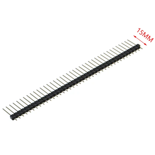 Bande de connecteur d\'en-tête de broche longue, 1x40 broches, 1x40 broches, 40 broches, 1x40 broches, 2.54mm, pas 11mm, 15mm, 17mm, 21mm, 25mm