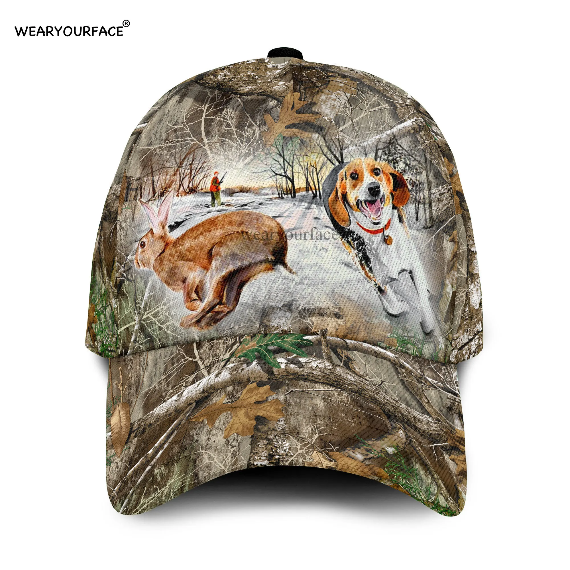 Deer Hunting Wildlife Dog 3D All Over Printed Snapback Hat Men Women Adult Hip Hop Headwear Outdoor Sun Visor Baseball Cap