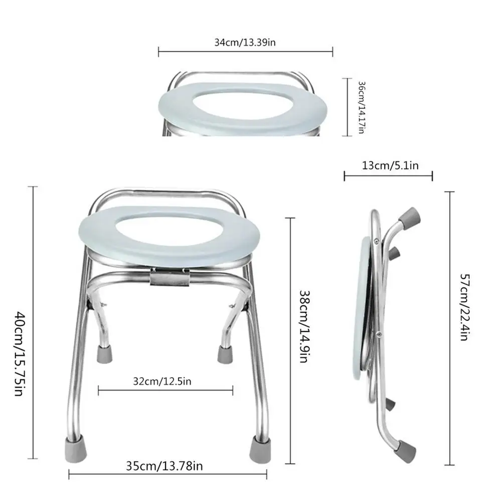 Imagem -06 - Assento de Sanita Dobrável Portátil Cadeira Potty Cadeira Commode Confortável Perfeito para Acampar Caminhadas Viagens