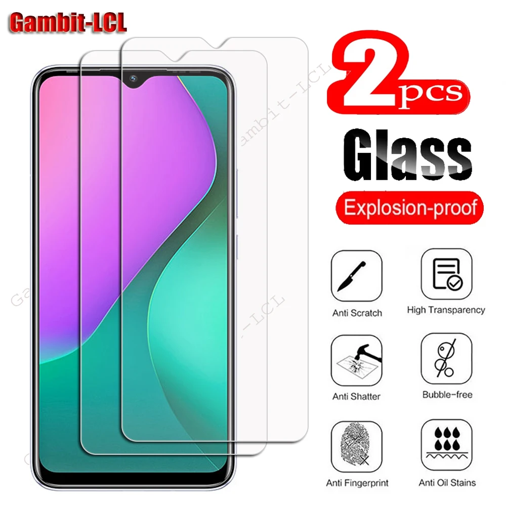 2PCS 9H HD Tempered Glass For Infinix Hot 10 Play Helio G25 G35 6.82